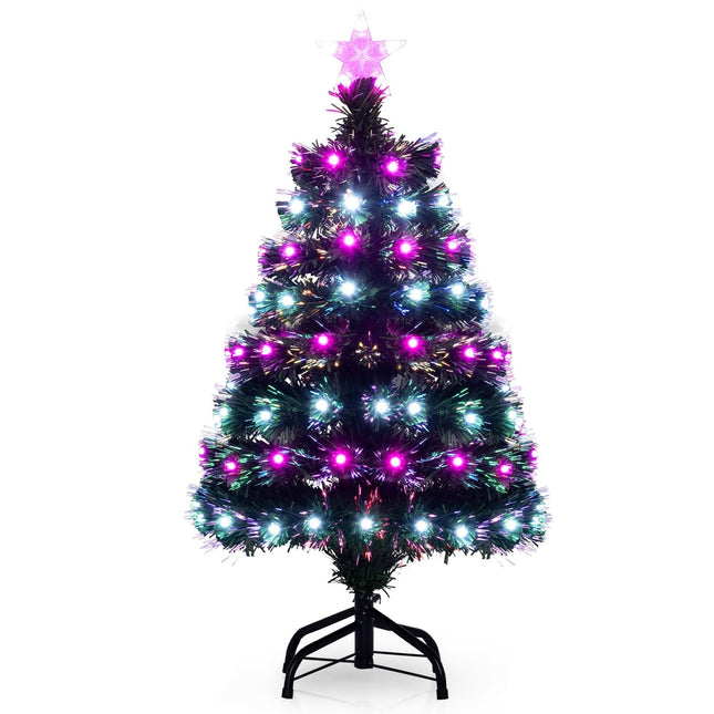 93 cm Pre-Lit Fiber Optic Christmas Tree – 96 LEDs