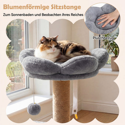 96 cm Cat Tree with Condo, Platform, Bed & Toys, Grey