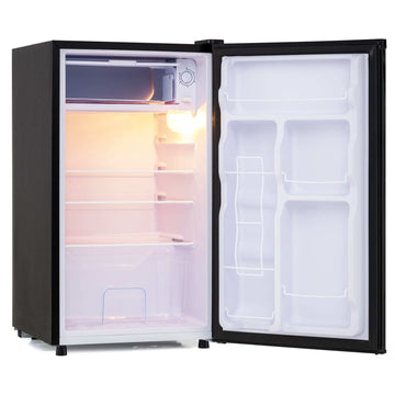98L Black Mini-Fridge, 5 Temp Settings, LED, Reversible Door