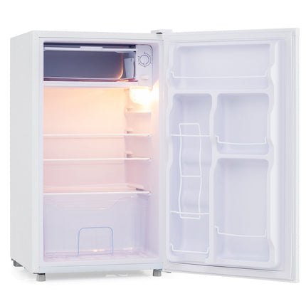 98L White Mini-Fridge, 5 Temps, LED, Reversible Door
