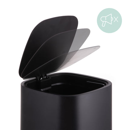 9L Square Pedal Bin, Plastic, Soft-Close Lid