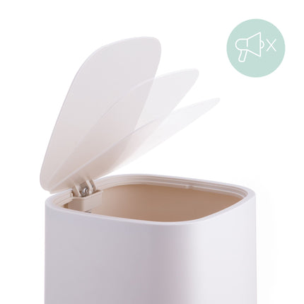 9L Square Pedal Bin, Plastic, Soft-Close Lid