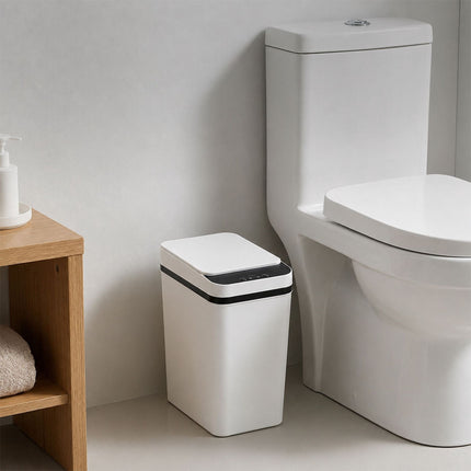 9L White Plastic Sensor Kitchen Bin