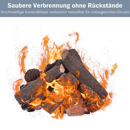 9-Piece Ceramic Fireplace Logs for Gas & Electric Fires