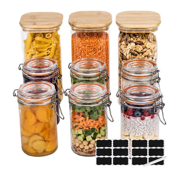 9-Piece Glass Storage & Preserving Jars Set with Lids