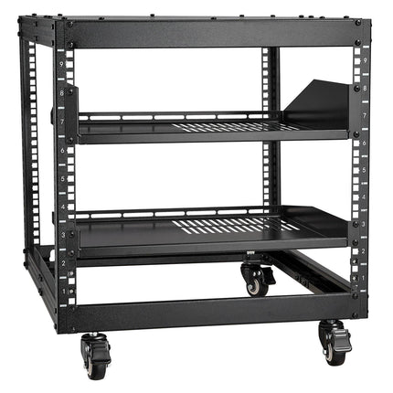 9U 4-Post Open Frame Server Rack, Adjustable Depth 23-40 in