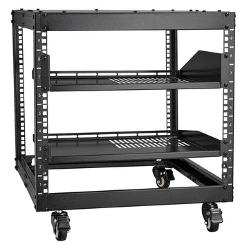 9U 4-Post Open Frame Server Rack, Adjustable Depth 23-40 in