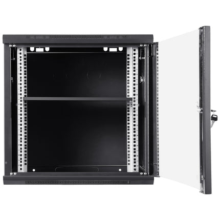 9U Wall Mount Server Cabinet, 19-Inch Locking Glass Door