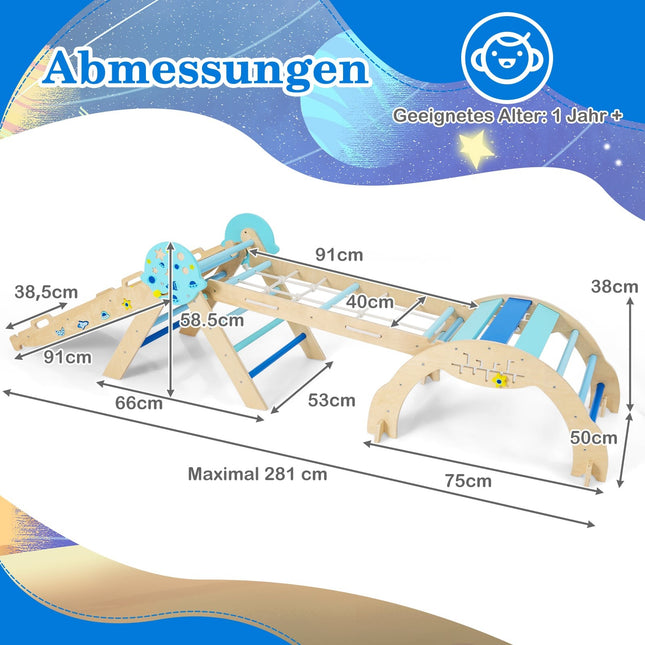 9-in-1 Montessori Climbing Set with Slide & Ladder