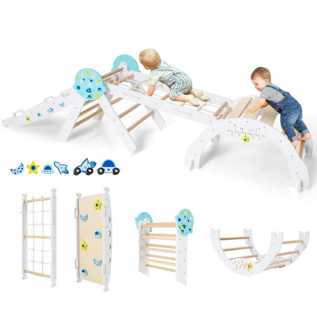 9-in-1 Montessori Climbing Set with Slide & Ramp
