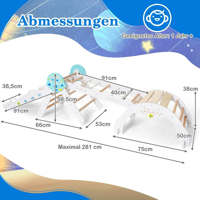 9-in-1 Montessori Climbing Set with Slide & Ramp
