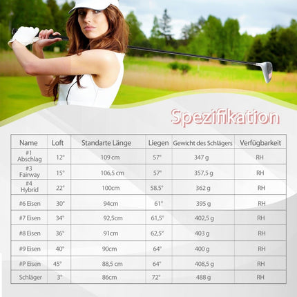 9-piece complete golf club set for right-handed women with head covers