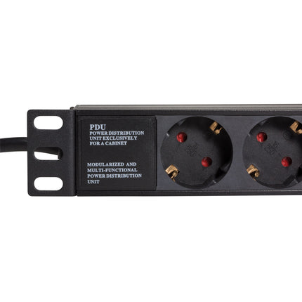 9-way branch socket for 19" rack U1 Black