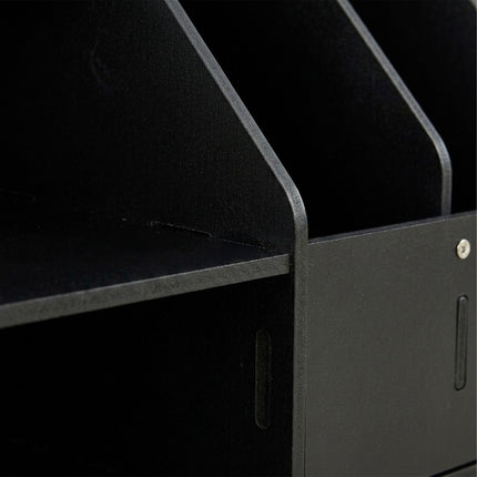 A4 Desk Organizer with Compartments – Black MDF