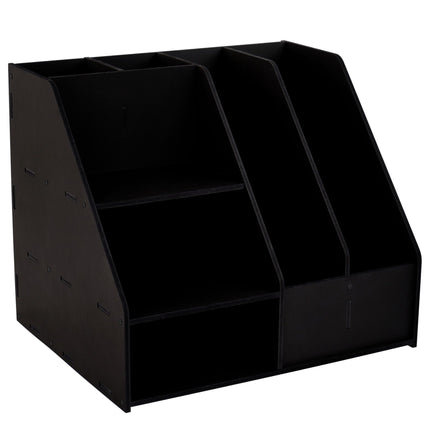 A4 Desk Organizer with Compartments – Black MDF