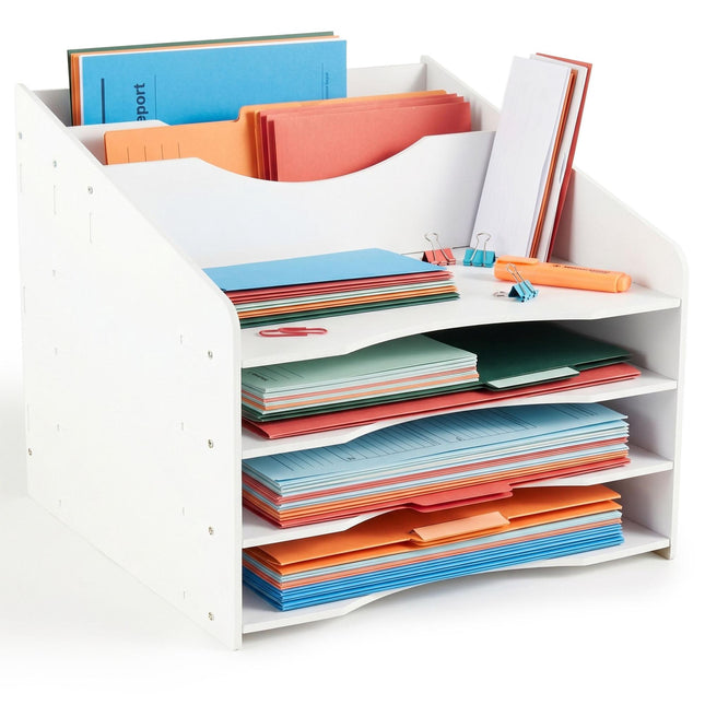 A4 Document Sorter with 6 Compartments – White MDF