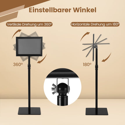 A4 Poster Stand 2-Pack, Adjustable Height, Black