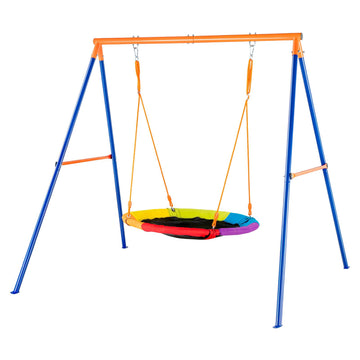 A-Frame Swing Set, 40 in Saucer Seat, 440 lb Capacity