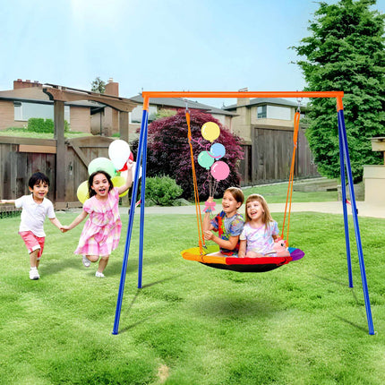 A-Frame Swing Set, 40 in Saucer Seat, 440 lb Capacity