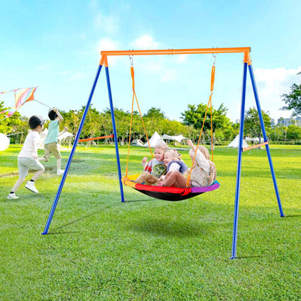 A-Frame Swing Set, 40 in Saucer Seat, 440 lb Capacity