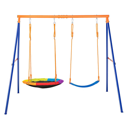 A-Frame Swing Set, 440 lb Capacity, Saucer and Belt