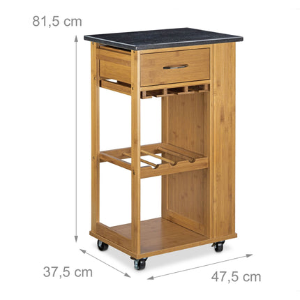 ALFRED L kitchen trolley with wine rack
