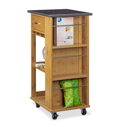 ALFRED L kitchen trolley with wine rack