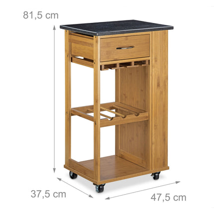 ALFRED L kitchen trolley with wine rack