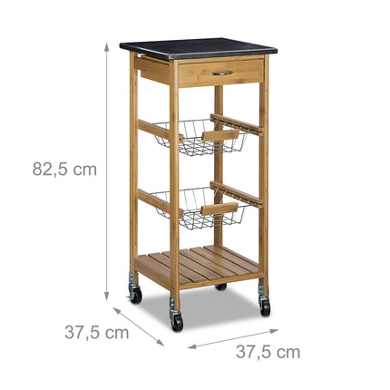ALFRED S kitchen trolley with 2 baskets