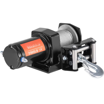 ATV Electric Winch 2000 lb, Steel Cable, Wired Remote