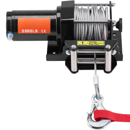 ATV Electric Winch 3000 lb, Steel Cable, Wired Remote