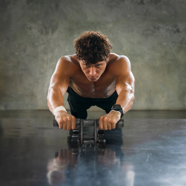Ab Roller 4-wiel met kniemat voor core-training
