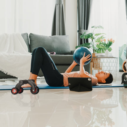 Ab Roller with Knee Mat – 3-Wheel Stability Trainer