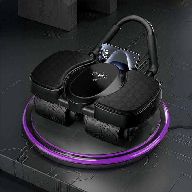 Buikspiertrainer met LCD-scherm, automatische terugkeerfunctie en telefoonhouder