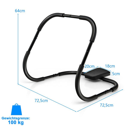 Abdominal Muscle Trainer with Soft Grip Strength Training Equipment Fitness Equipment Black