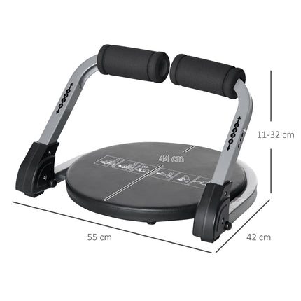 Collapsible abdominal training with cushion, adjustable height, steel