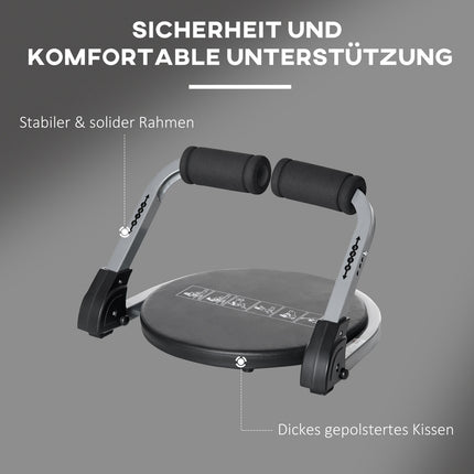 Collapsible abdominal training with cushion, adjustable height, steel