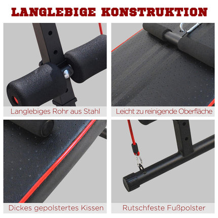 Adjustable bench with resistance bands, capacity 120 kg