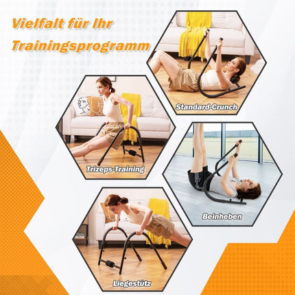 Abdominal trainer with padded headrest, foldable AB trainer, abdominal muscle trainer, abdominal training device, black