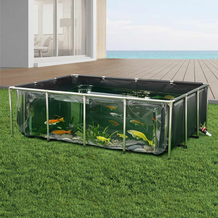 Above-Ground Fish Pond, 470 Gal PVC, Clear Panel