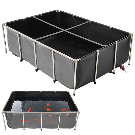 Above-Ground Fish Pond, 470 Gal PVC, Clear Panel