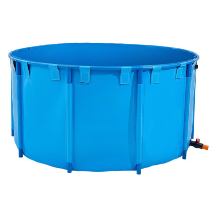 Above-Ground Fish Pond Tank, 818 Gal, PVC, Drain Valve