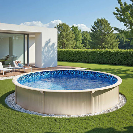 Above-Ground Pool Liner 8 Ft Round, Overlap Vinyl 54 In