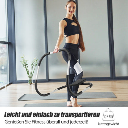 Ab roller abdominal trainer with padded headrest abdominal muscle trainer device 73 x 73 x 64 cm