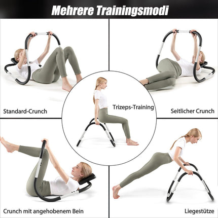 Ab roller abdominal trainer with padded headrest abdominal muscle trainer device 73 x 73 x 64 cm