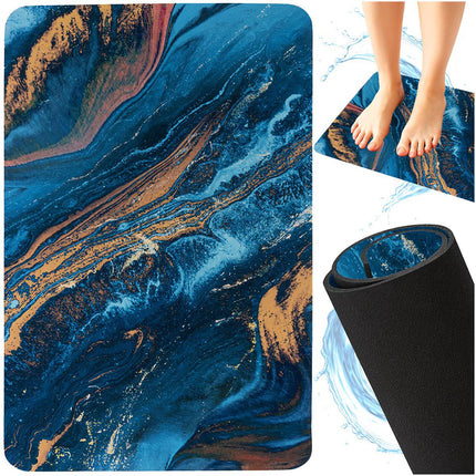 Absorbent Non-Slip Bathroom Rug 60x40cm, Quick-Dry