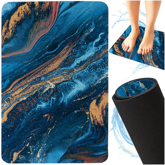 Absorbent Non-Slip Bathroom Rug 60x40cm, Quick-Dry