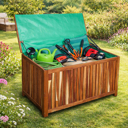 Acacia Garden Storage Box, Medium – Natural Wood