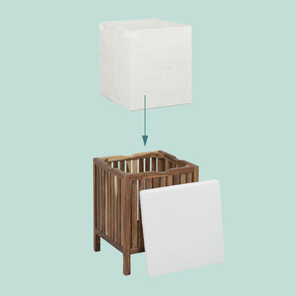 Acacia Laundry Basket with Seat, 50L Capacity