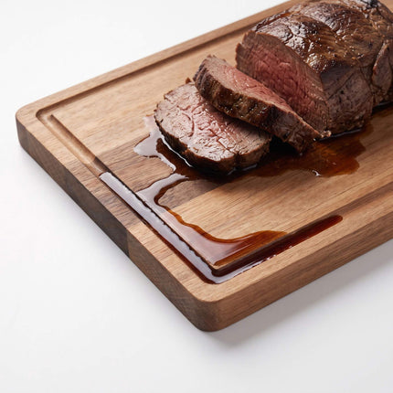 Acacia Wood Chopping Board Set with Stand, 3-Piece